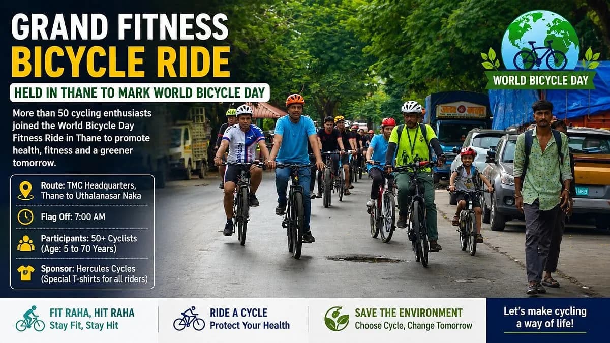 World Bicycle Day 2026: Over 50 Cyclists Join Grand Fitness Ride In Thane To Promote Health And Sustainability